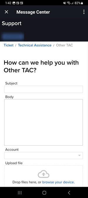 The compose message option on the Android Phone. 
